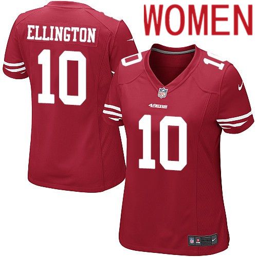 Women San Francisco 49ers #10 Bruce Ellington Nike Scarlet Game Player NFL Jersey